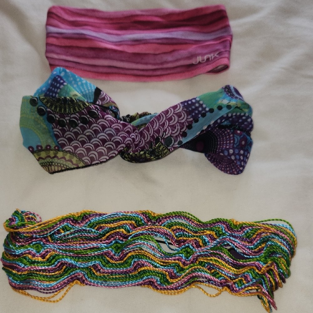 3 Pink, Purple, and Multicolor Headband Trio